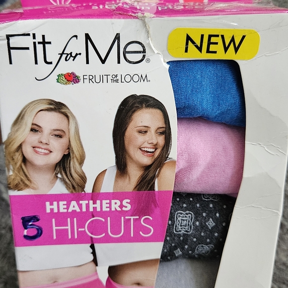 Fruit Of The Loom 5 pairs Heathers hi-cut panties Size 9 - Picture 2 of 6